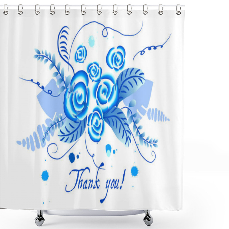 Personality  Pattern With Folk Art Flowers Shower Curtains