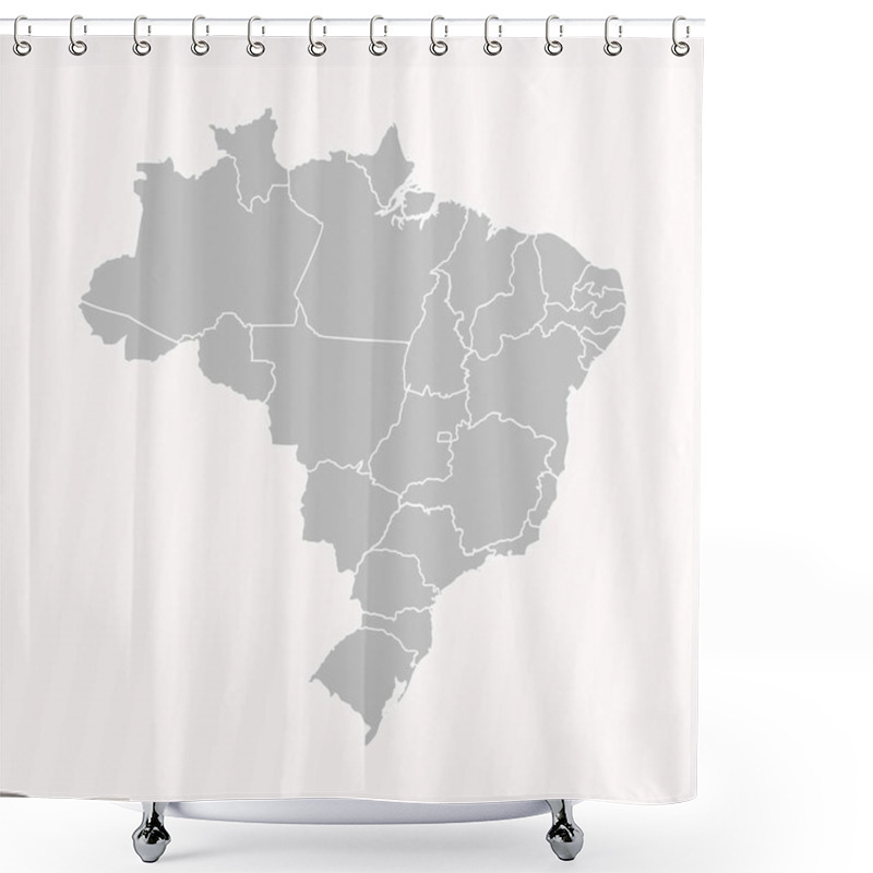 Personality  Detailed Map Of Brazil With States And Cities Shower Curtains