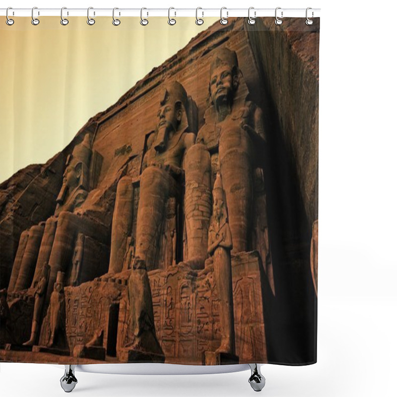 Personality  Colossi Of Ramses II Great Temple Of Ramses II Abu Simbel Shower Curtains