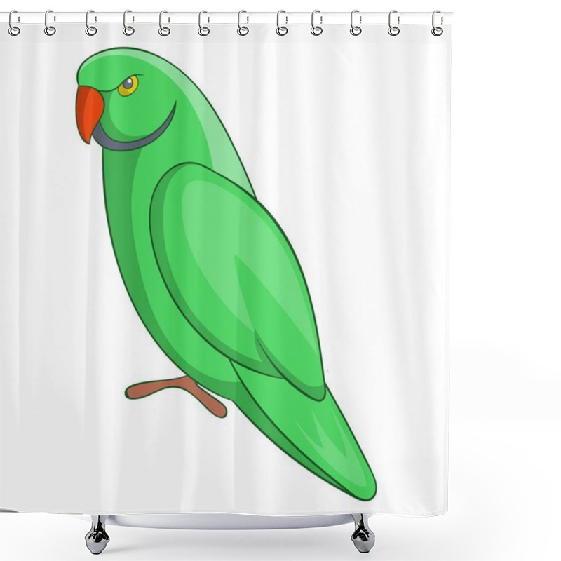 Personality  Parrot Icon, Cartoon Style Shower Curtains