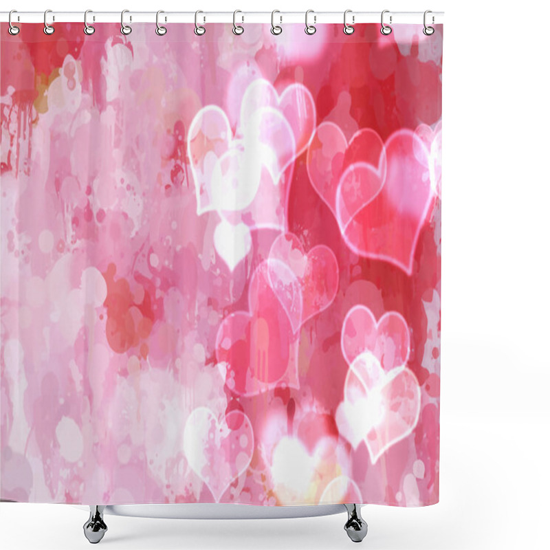 Personality  Pink Hearts Strokes Shower Curtains