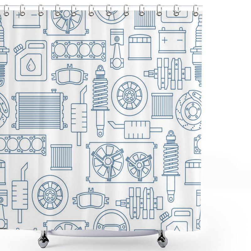 Personality  Auto Spare Parts Shower Curtains