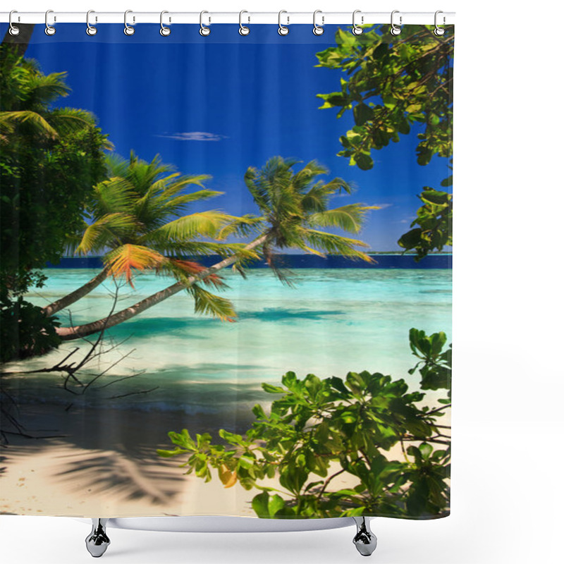 Personality  Tropical Paradise At Maldives Shower Curtains