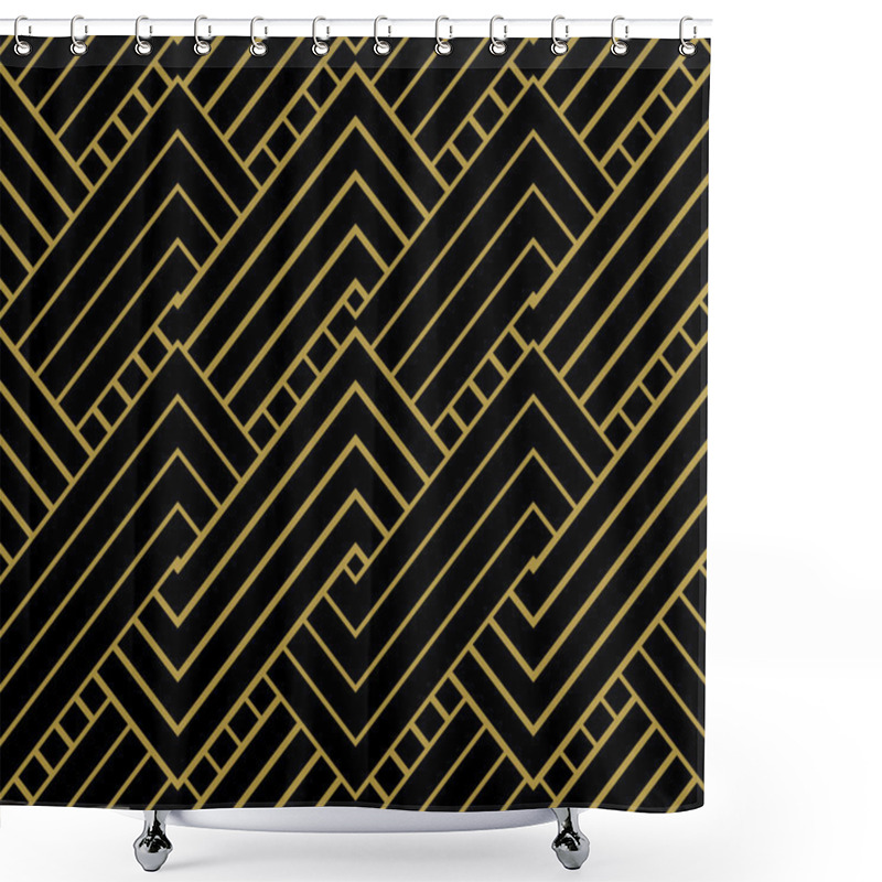 Personality  Geometric Gold Shapes Background Shower Curtains