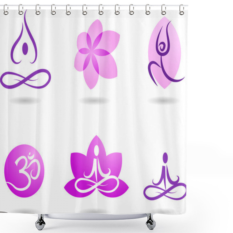 Personality  Collection Of Yoga Icons Shower Curtains