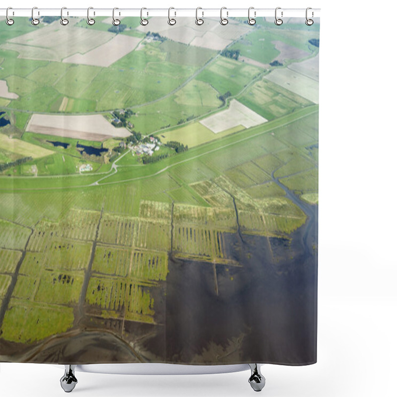 Personality  Aerial View From The Schleswig-Holstein Wadden Sea National Park Shower Curtains