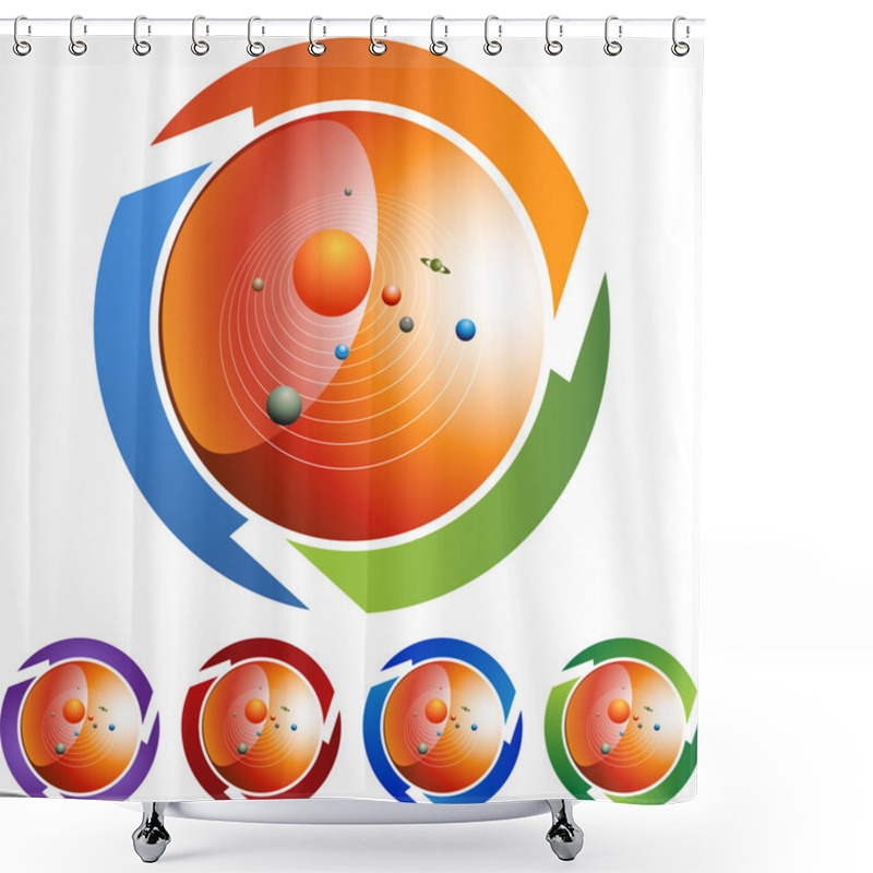 Personality  Solar System Web Icon Shower Curtains