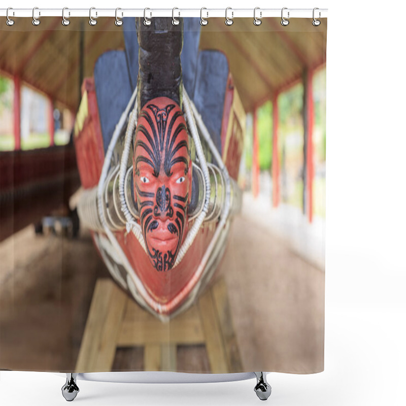 Personality  Maori Head On A Boat Shower Curtains