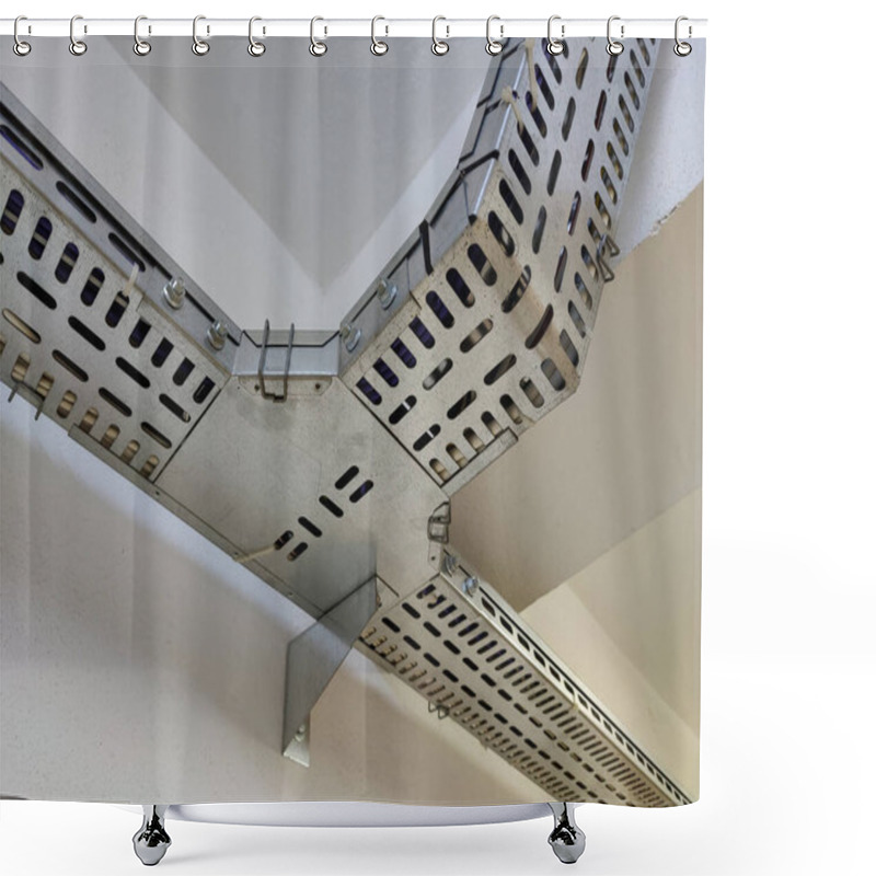 Personality  A Network Of Metal Paths: Symbolizing Connectivity, Strength, And Direction In Infrastructure And Ideas Shower Curtains