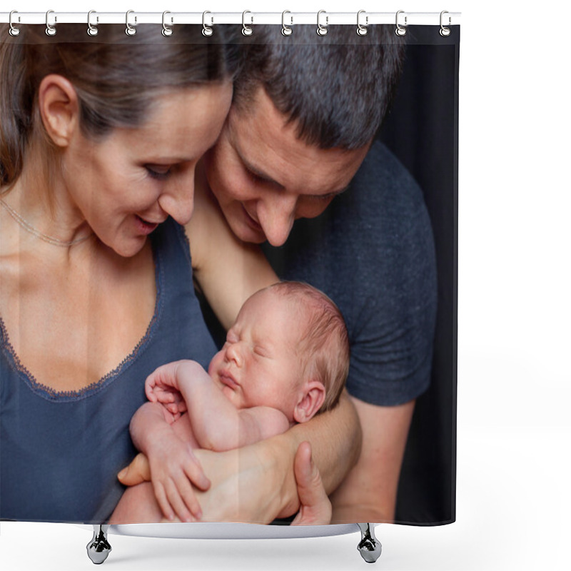 Personality  Mother And Father, Newborn Baby Boy Shower Curtains