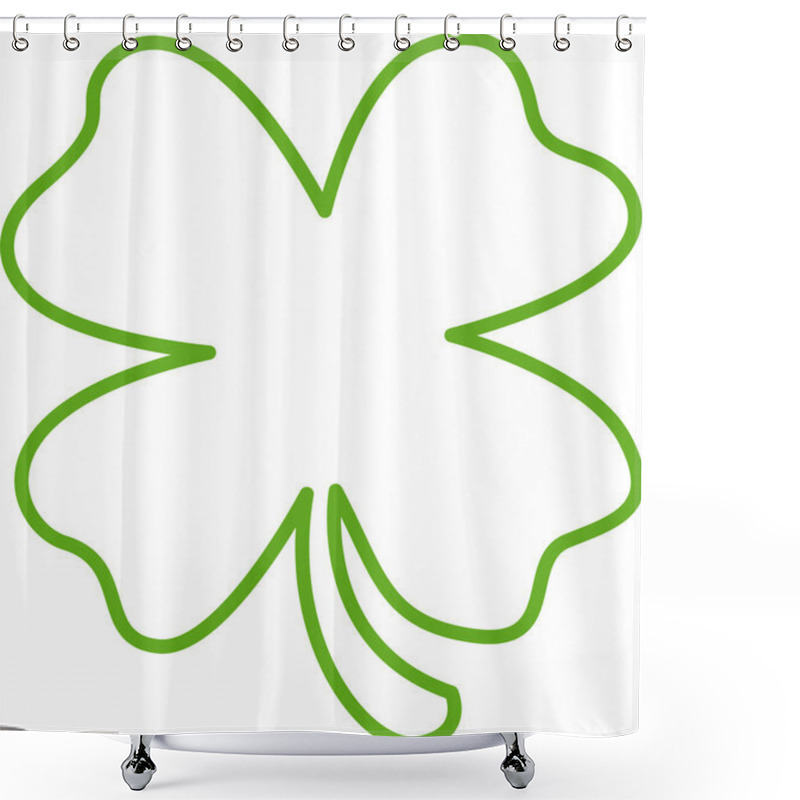 Personality  Green Lucky Four Leaf Clover Shower Curtains