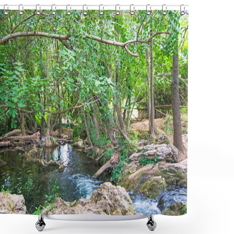 Personality  Hueznar River In San Nicolas Del Puerto, North Seville Mountain, Andalusia, Spain Shower Curtains