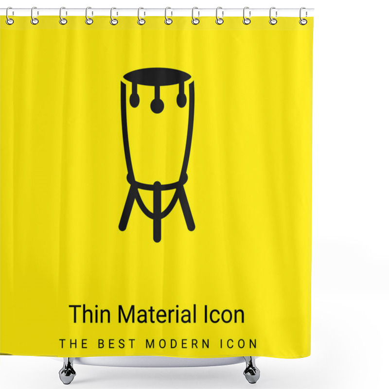 Personality  African Tall Drum With Stand Minimal Bright Yellow Material Icon Shower Curtains