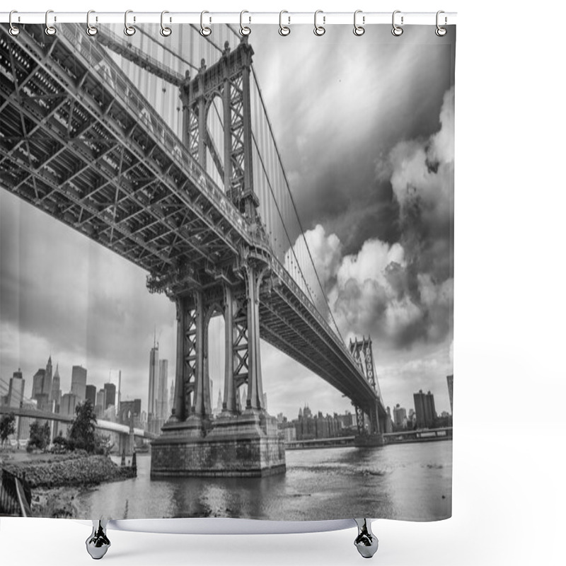 Personality  The Manhattan Bridge, New York City. Shower Curtains