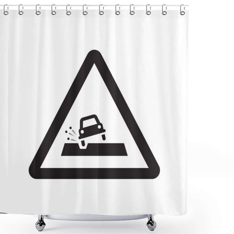 Personality  Pothole Sign Icon. Trendy Pothole Sign Logo Concept On White Background From Traffic Signs Collection. Suitable For Use On Web Apps, Mobile Apps And Print Media. Shower Curtains