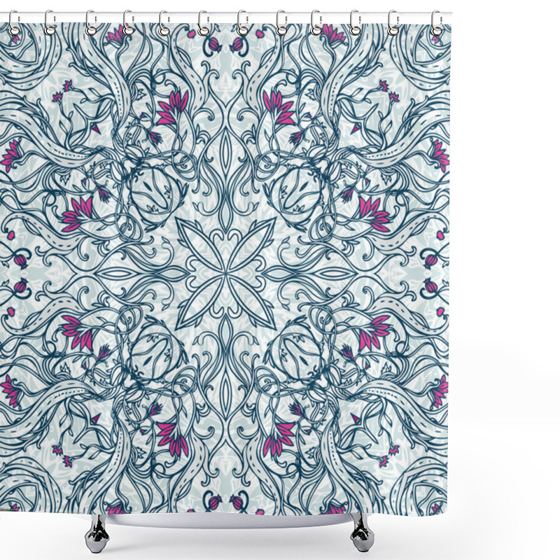 Personality  Squared Ornamental Floral Paisley Pattern Shower Curtains