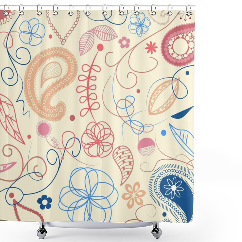 Personality  Floral Seamless Pattern Shower Curtains