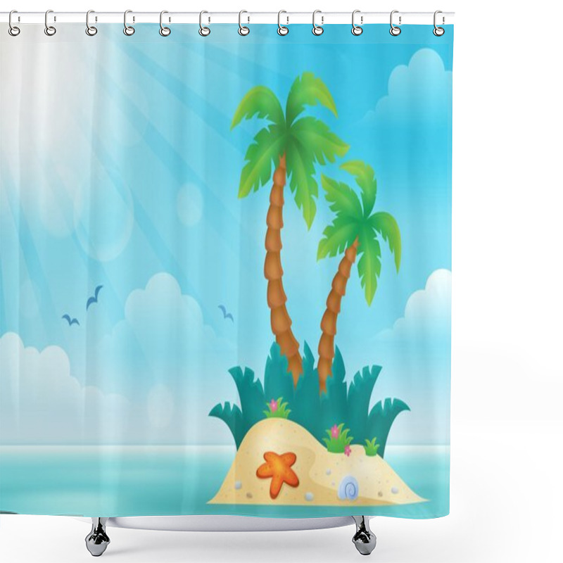 Personality  Tropical Island Theme Image 2 Shower Curtains