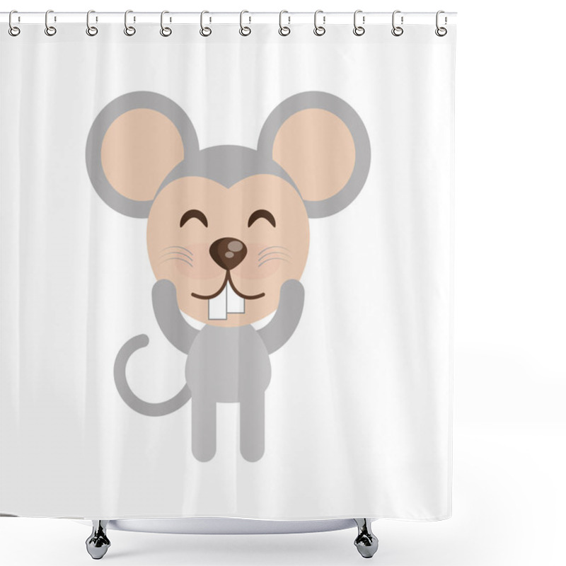 Personality  Cute Mouse Animal Character Funny Shower Curtains