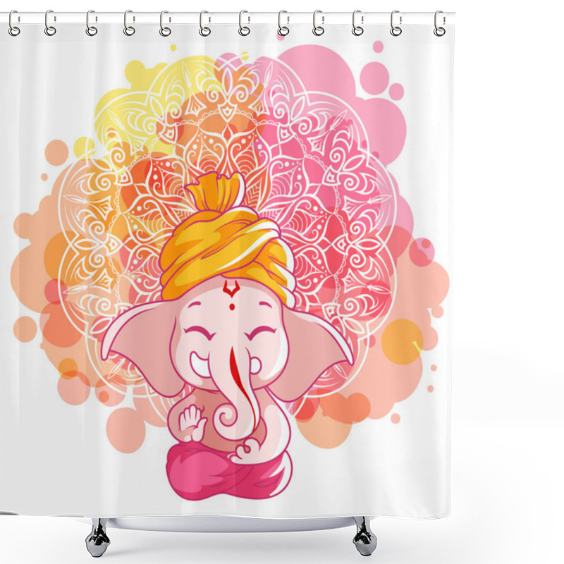 Personality  Greeting Card For Ganesh Birthday Shower Curtains