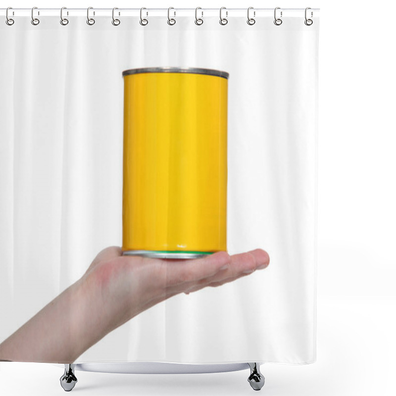 Personality  A Can Of Yellow Paint Shower Curtains