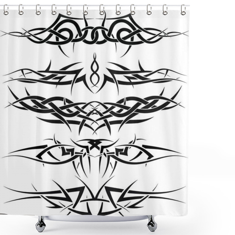 Personality  Patterns Of Tribal Tattoo For Design Use Shower Curtains