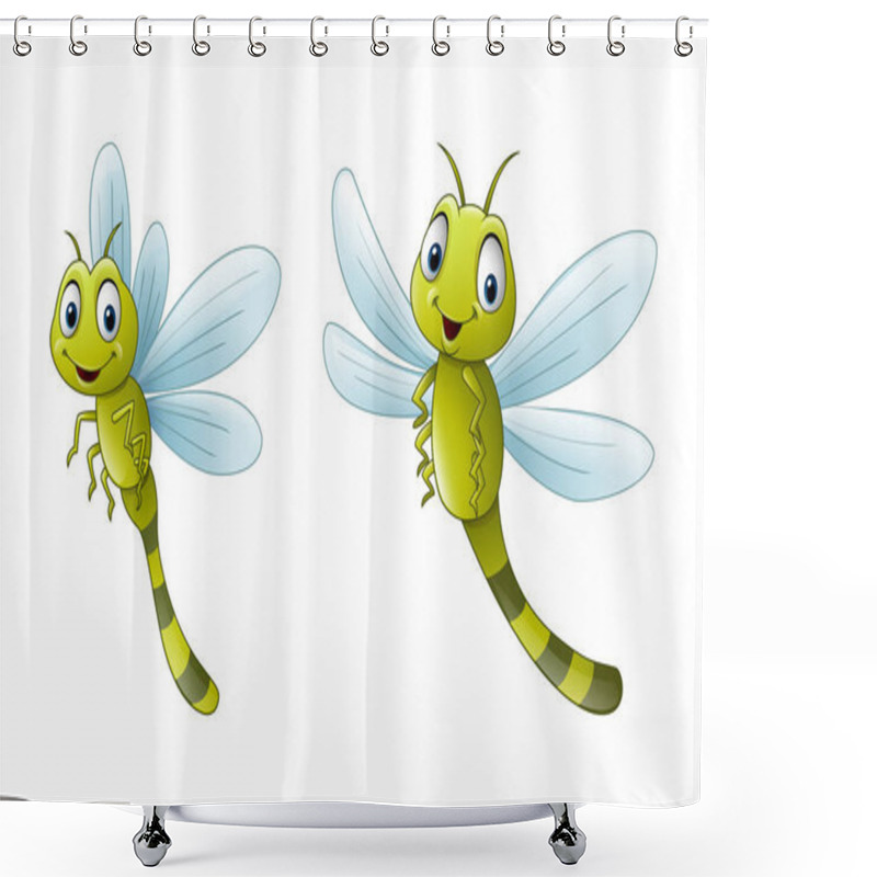 Personality  Funny Cartoon Dragonfly Illustration Collections Shower Curtains