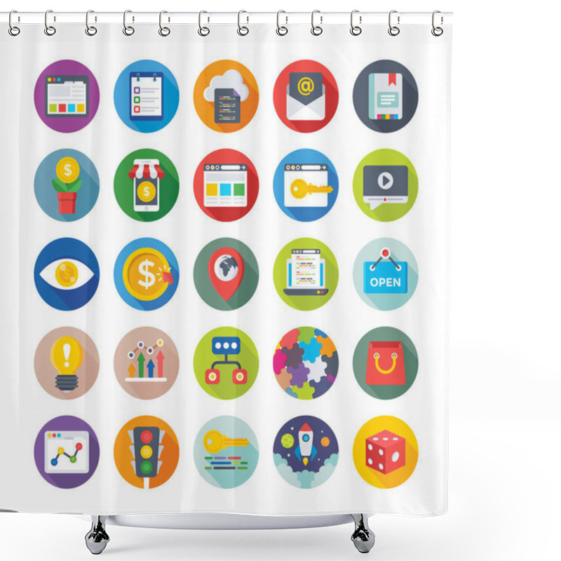 Personality  Seo And Digital Marketing Vector Icons 8 Shower Curtains