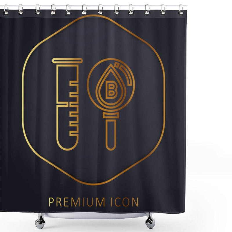 Personality  Blood Test Golden Line Premium Logo Or Icon Shower Curtains