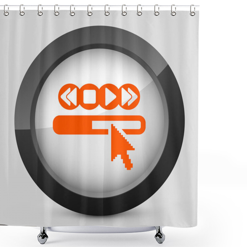 Personality  Vector Orange And Gray Isolated Icon. Shower Curtains