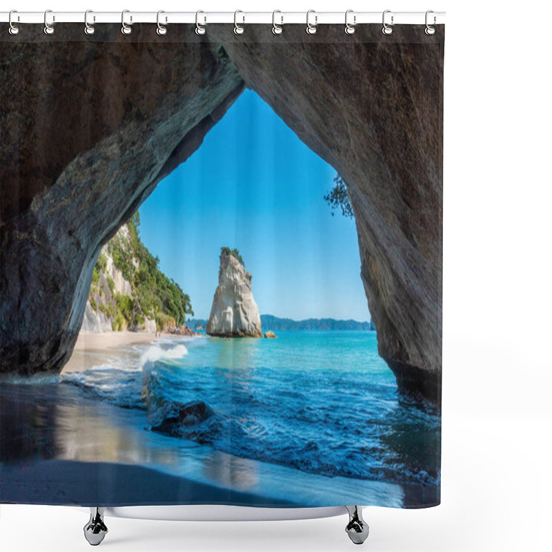 Personality  Scenic Cathedral Cove At Coromandel Peninsula, New Zealand Shower Curtains