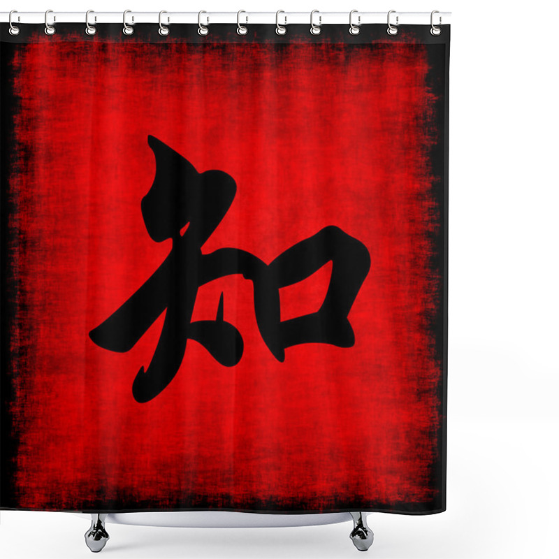 Personality  Knowledge Chinese Calligraphy Set Shower Curtains