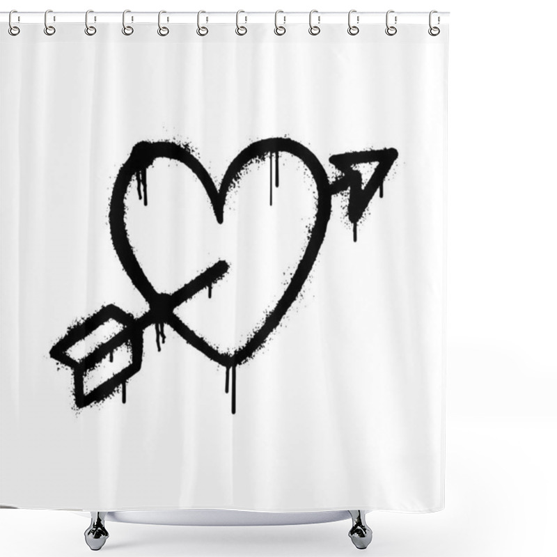 Personality  Awesome Graffiti Love Symbol. Vector Illustration. Shower Curtains