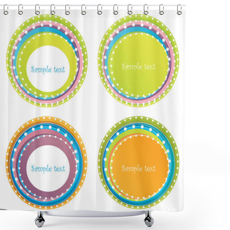 Personality  Vector Collection Of Abstract Round Forms Shower Curtains