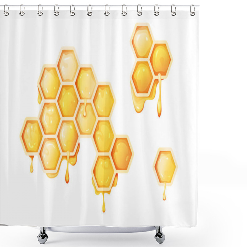 Personality  Honeycombs On An Isolated White Background. Useful Product. Suitable For Prints, Textiles, Stickers, Etc. Shower Curtains