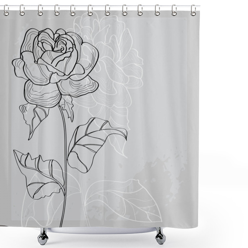 Personality  Decorative Background With Rose Flower Shower Curtains