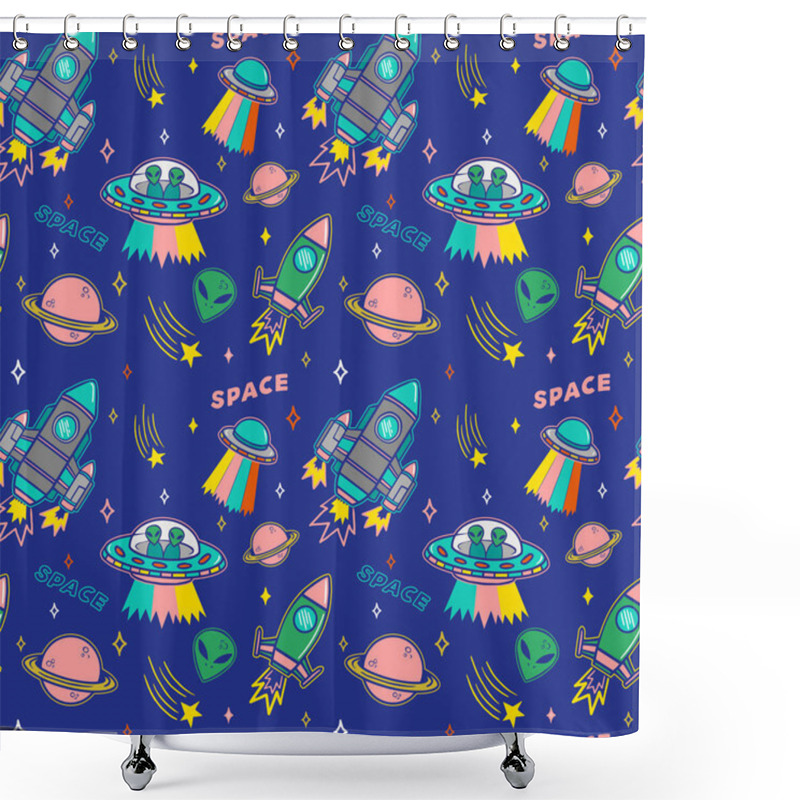 Personality  Pattern On Space Topic  Shower Curtains