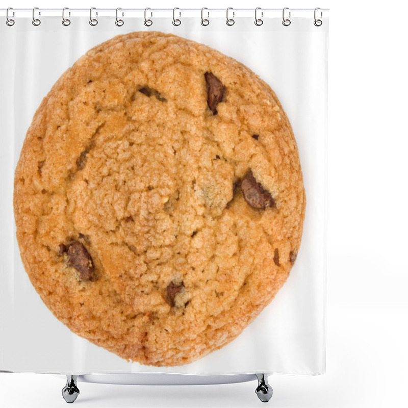 Personality  One Chocolate Chip Cookie Isolated On White Background. Sweet Bi Shower Curtains