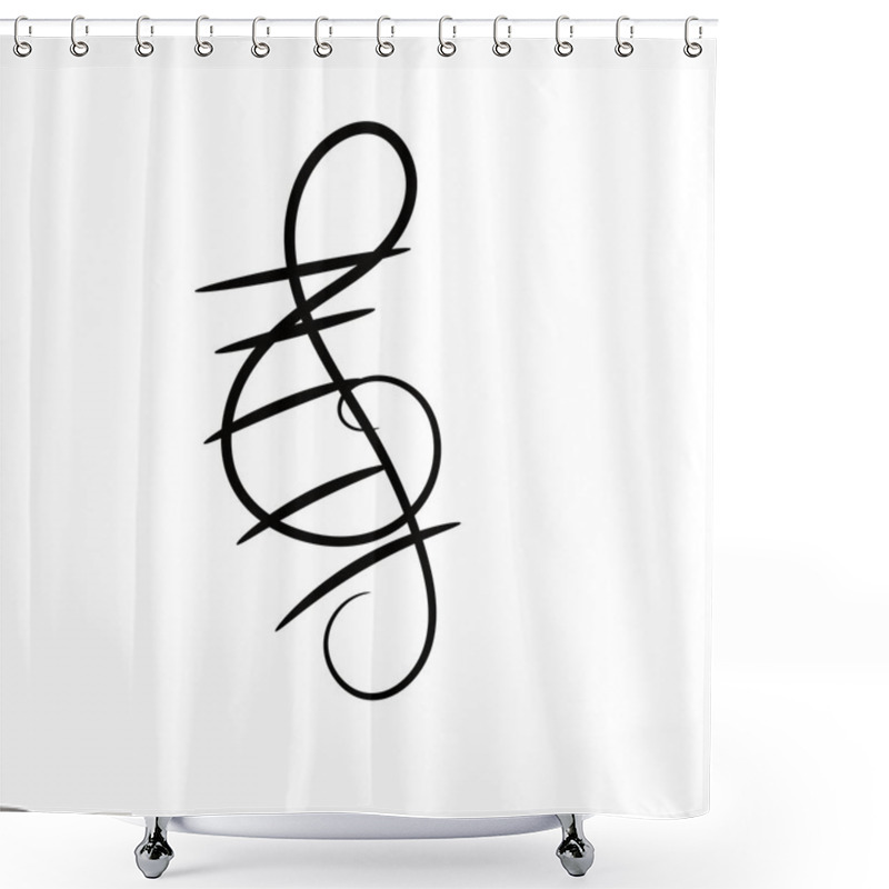 Personality  Treble Clef Decorative Painted On A White Background. Musical Vector Design Shower Curtains