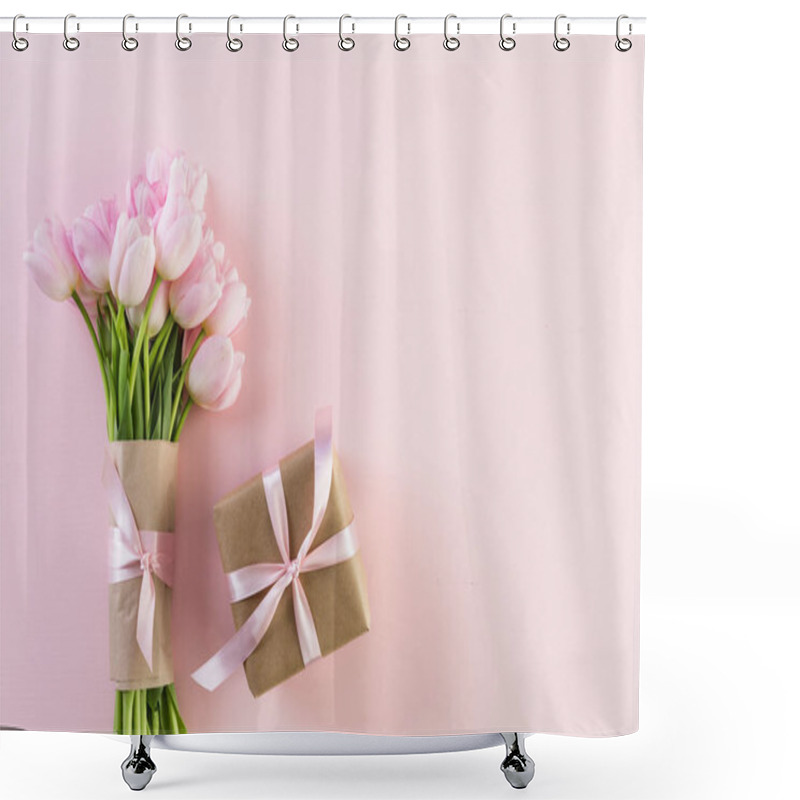 Personality  Pink Tulips View Shower Curtains