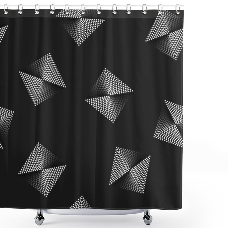 Personality  Seamless Pattern Of Gray Scale Dotted Squares.  Shower Curtains