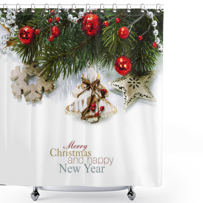 Personality  Christmas Composition Shower Curtains