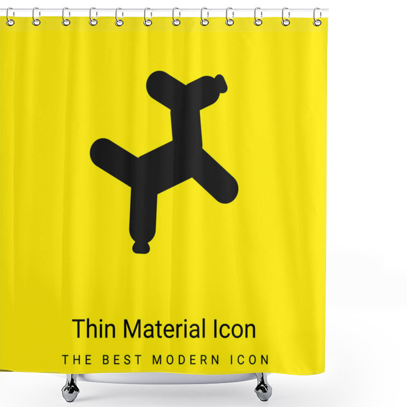 Personality  Balloon Dog Minimal Bright Yellow Material Icon Shower Curtains