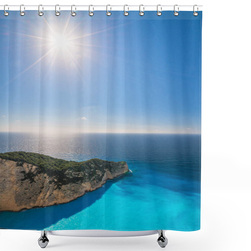 Personality  Sun Shining Over Cliffs In Shipwreck Cove Shower Curtains