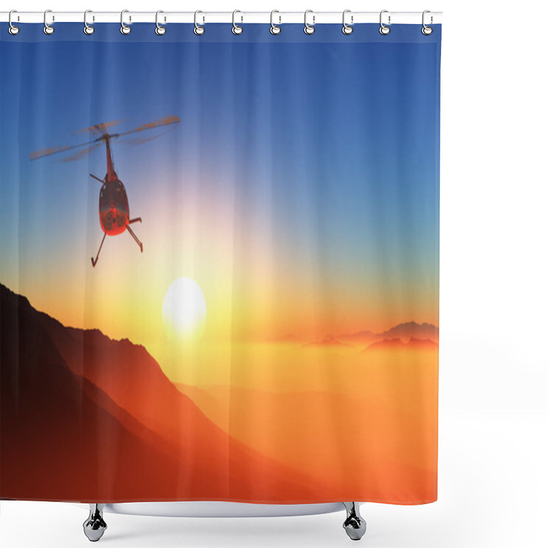 Personality  Civilian Helicopter Shower Curtains