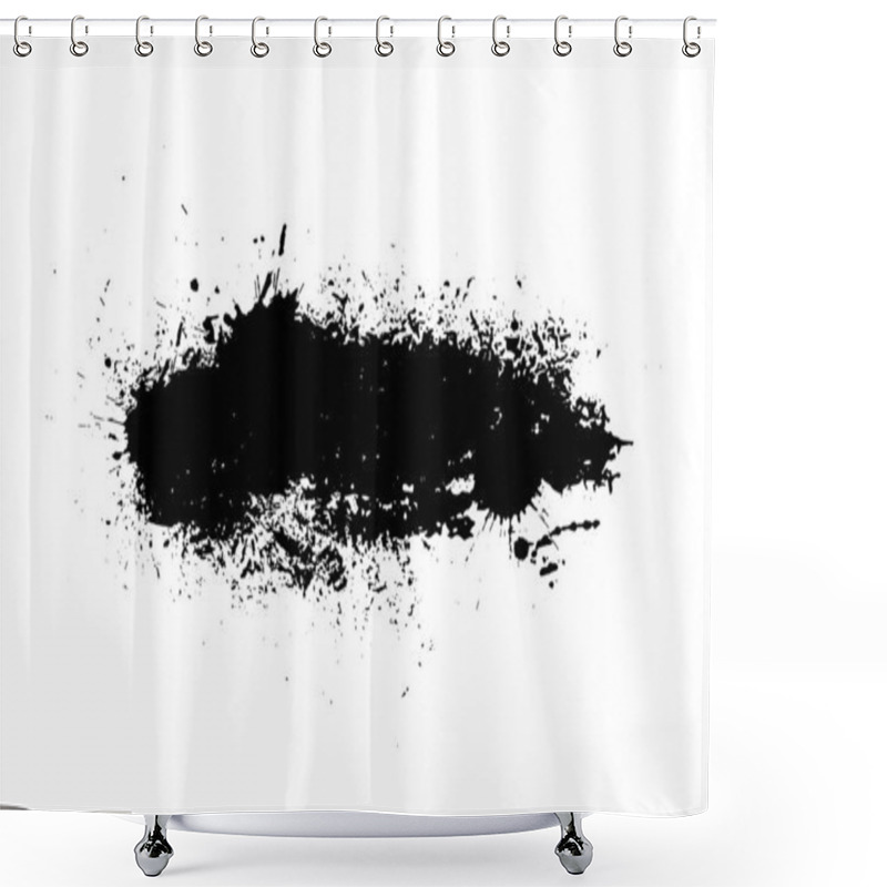 Personality  Paint Stains Black Blotch Background. Grunge Design Element. Brush Strokes. Vector Illustration Shower Curtains