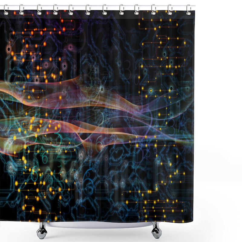 Personality  Conceptual Data Flow Shower Curtains