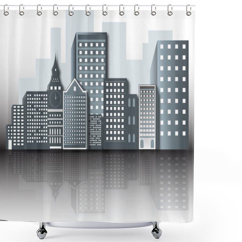 Personality  Vector Buildings Shower Curtains