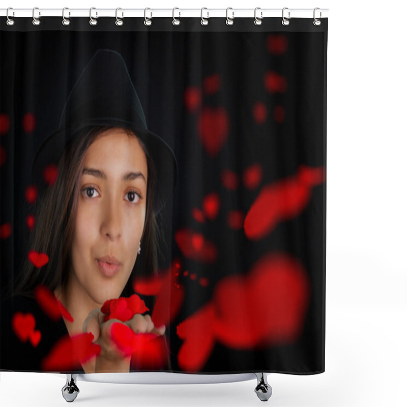 Personality  Girl Blowing Kisses Shower Curtains