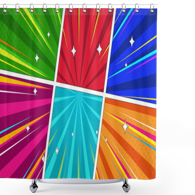 Personality  Colorful Comic Cartoon Vector Illustration On Green, Red, Blue, Pink, Cyan And Orange Color. Eps 10 Shower Curtains